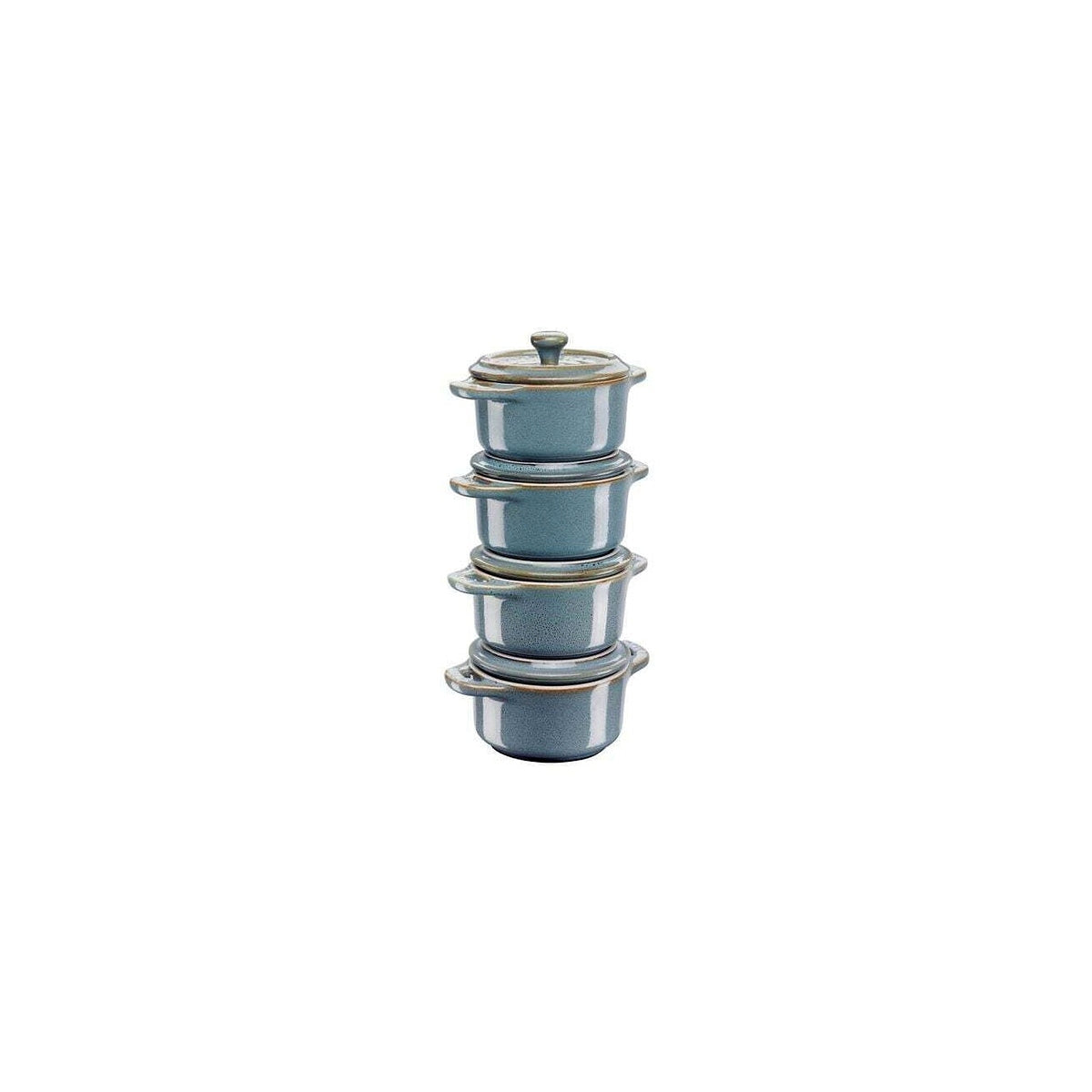 Staub sada 4 keramických forem Mini Cocotte, antická modrá, 40508-159