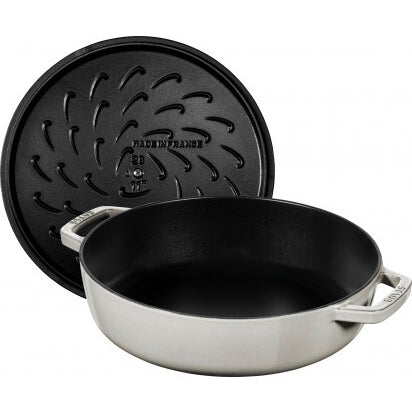 Staub Chistera kastrol s poklicí 28 cm/3,7 l bílá lanýžová, 126128107