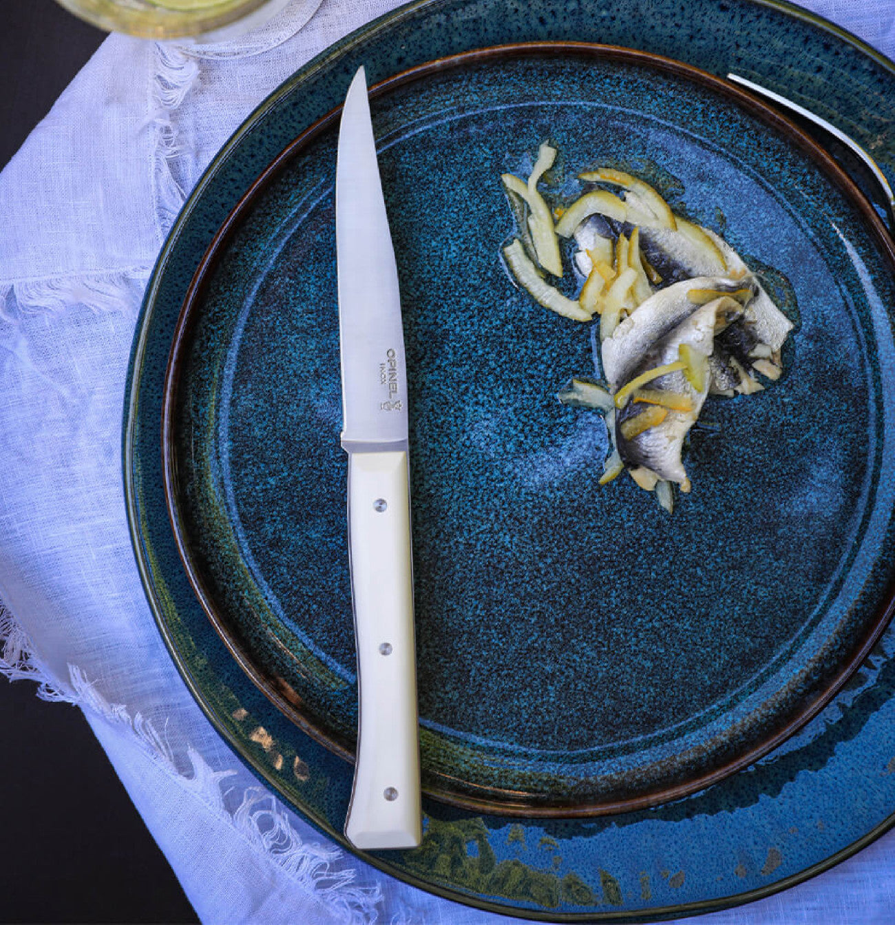 Opinel Facette set of 4 cutlery knives, white, 002499