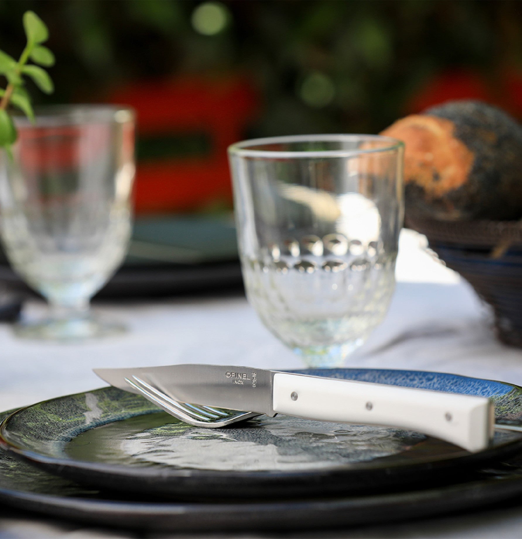 Opinel Facette set of 4 cutlery knives, white, 002499