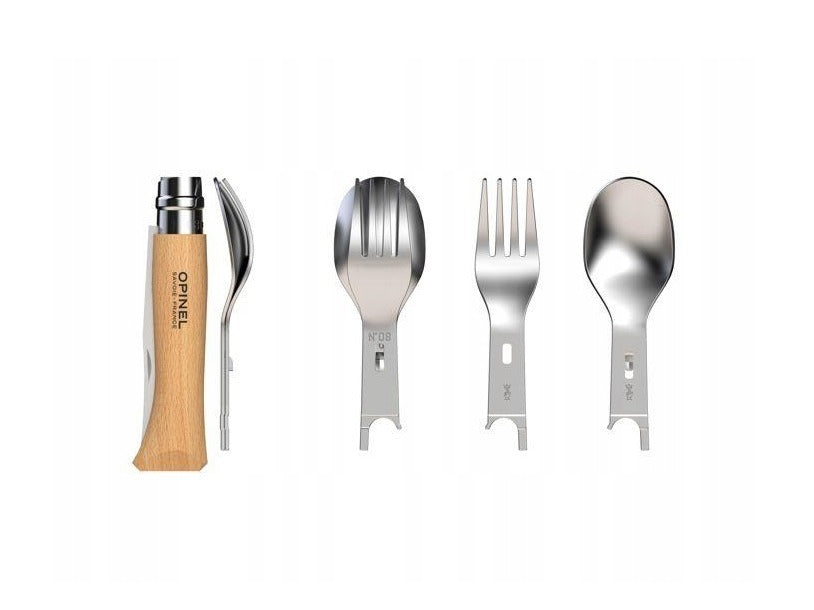 Opinel Picnic + sada nože N°08, lžíce, vidličky, ubrousku, 002500