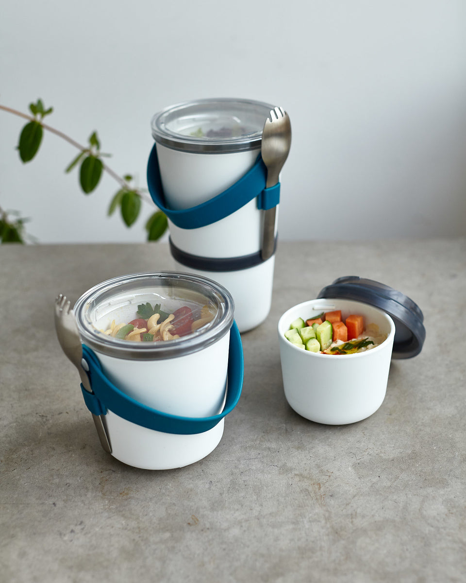 Black+Blum Original dvoudílná svačinová dóza se lžící 0,9 l, ocean, BAO-BP005