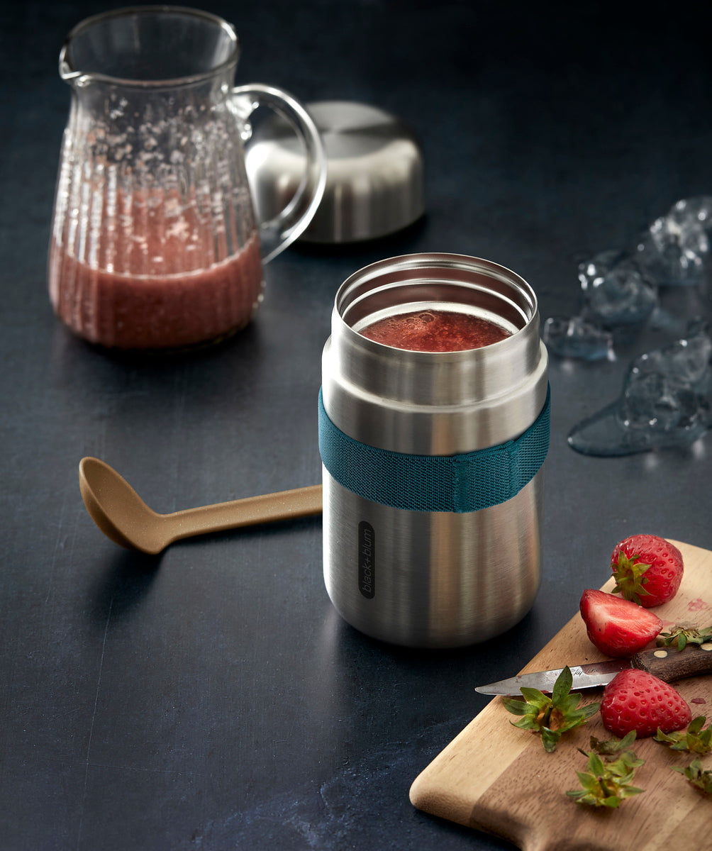 Black+Blum cestovní nádoba na jídlo se lžící 0,4 l, ocean, BAM-FFB-S005