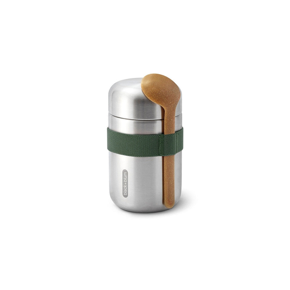 Black+Blum cestovní nádoba na jídlo se lžící 0,4 l, olive, BAM-FFB-S010