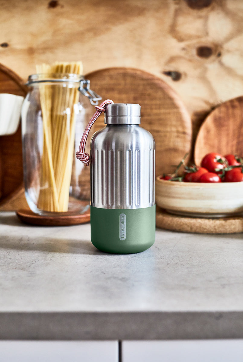 Black+Blum Explorer stainless steel thermo bottle 650 ml, olive, BAM-EIWB-S010