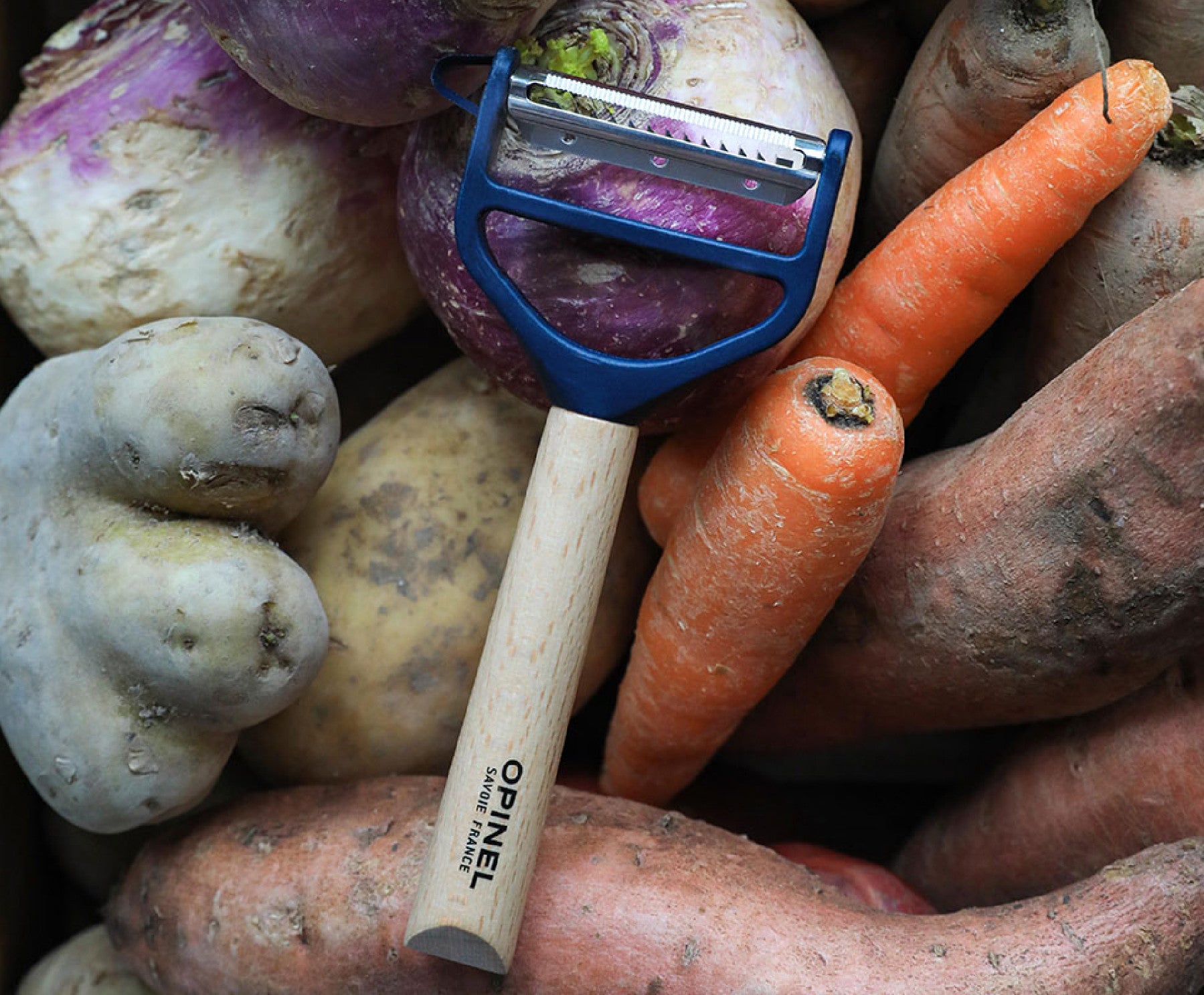 Opinel T-Duo dřevěná škrabka, modrá, 002431