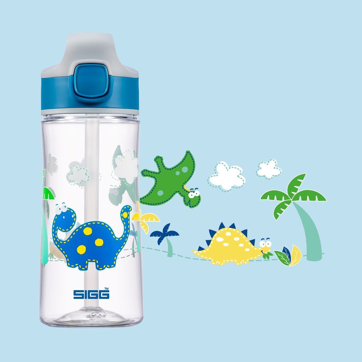 Sigg Miracle dětská láhev na pití 450 ml, dinosaur friend, 8731.90