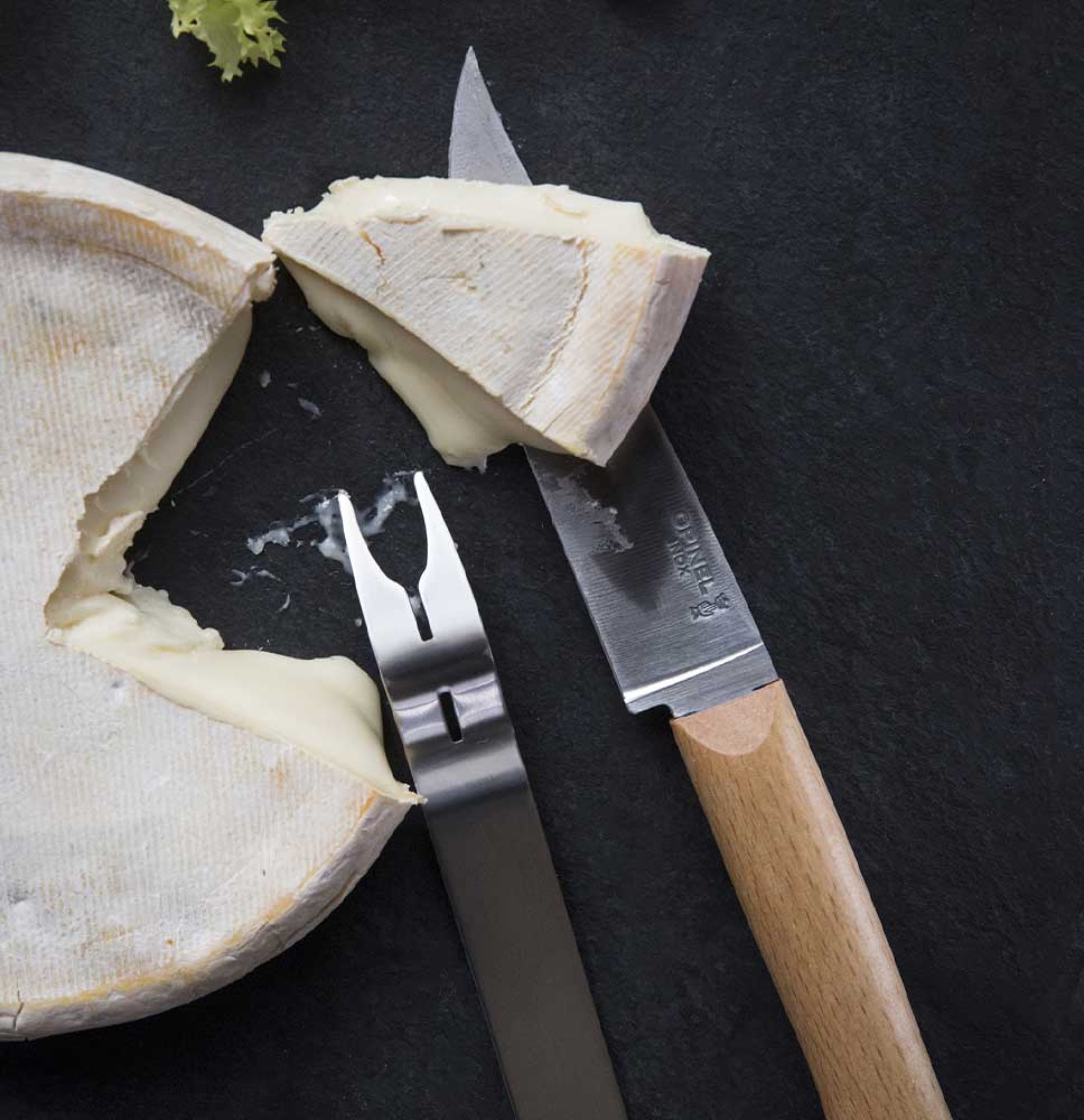 Opinel cheese knife and fork set 12.5 cm, 001834