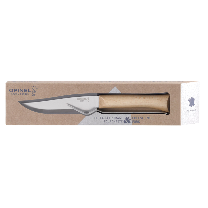Opinel cheese knife and fork set 12.5 cm, 001834