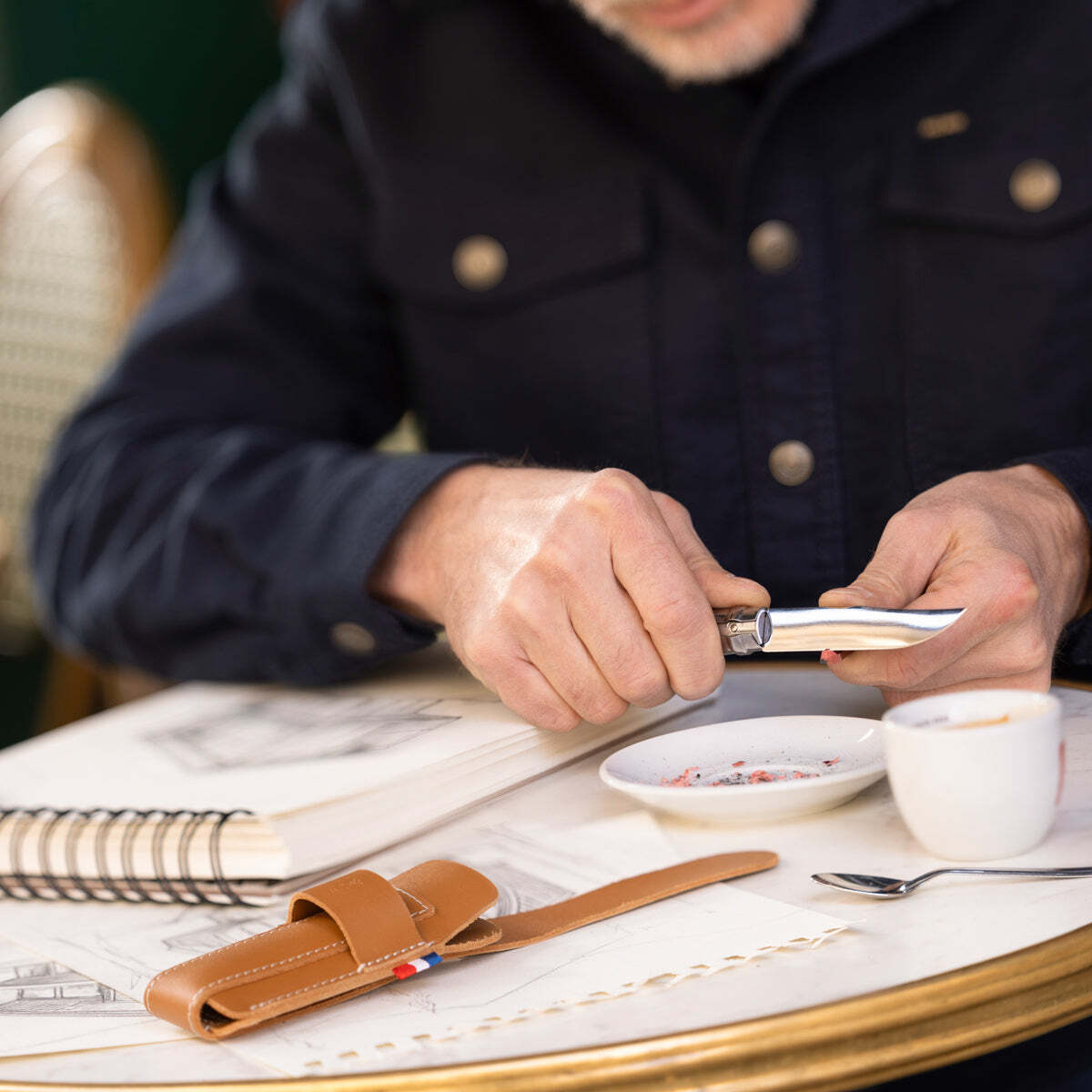 Opinel France kožené pouzdro na nože, hnědá, 002549